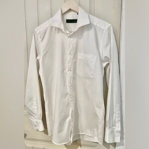 Fendi Vtg Men's White Dress Shirt cotton size M slim fit